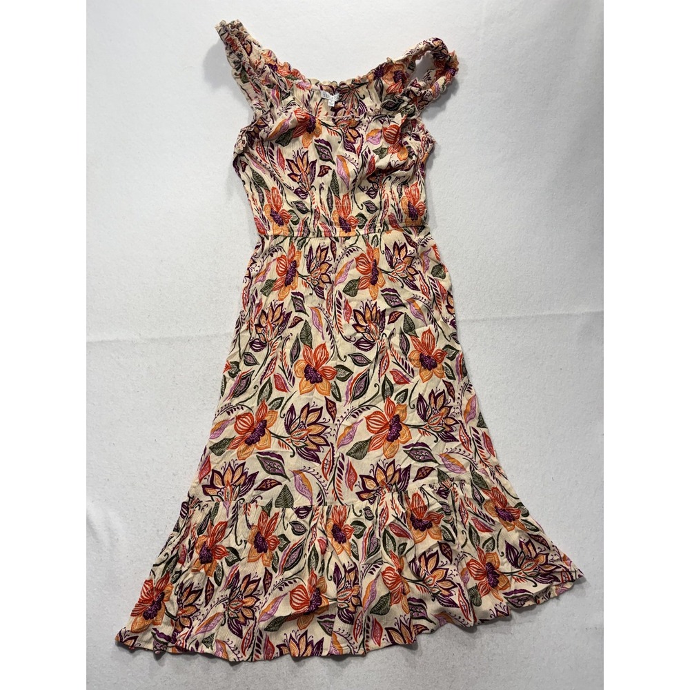 Patrons Of Peace Floral Smocked Midi Sundress Juniors Medium Multicolor J1564F01
